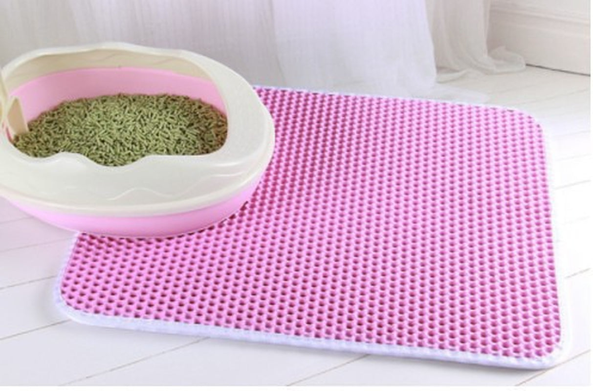 Waterproof Pet Cat Litter Mat Double Layer Pet Litter Box Mat Non-Slip Sand Cat Pad Washable Bed Mat Clean Pad Products